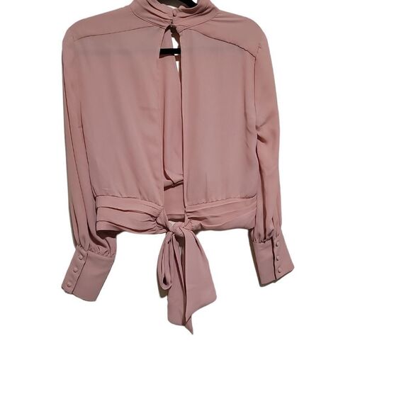 New York and Company Pink LongSleeve Open Back Blouse Sz Small  NWT - Picture 3 of 8